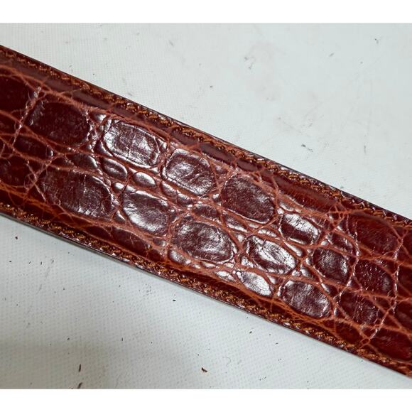 MCM Crocodile Leather Belt w/Gold Buckle size L main image 8